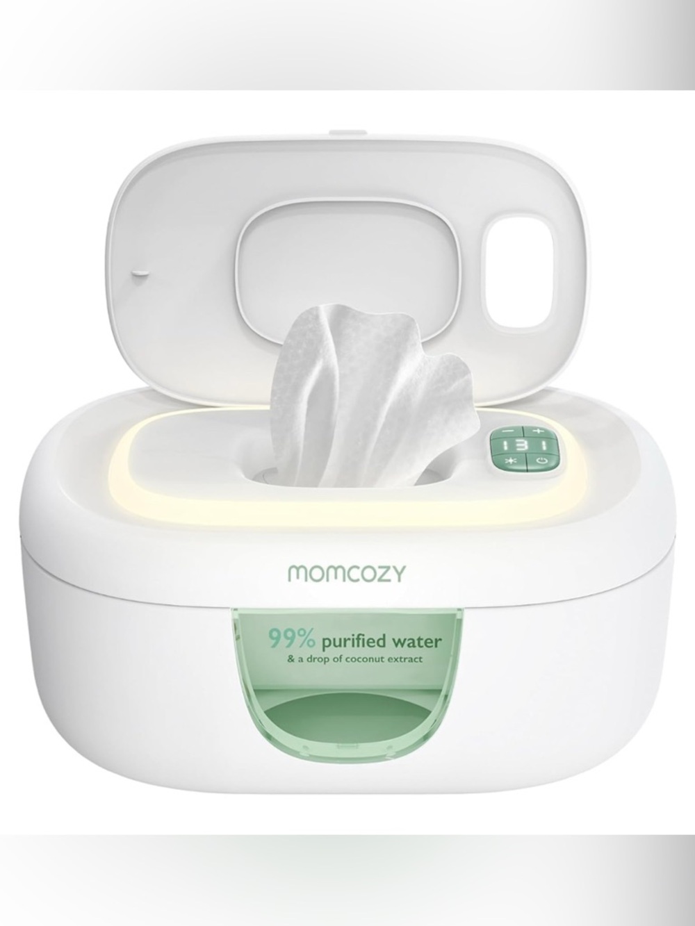 MOMCOZY White Baby Wipe Warmer with Night Light